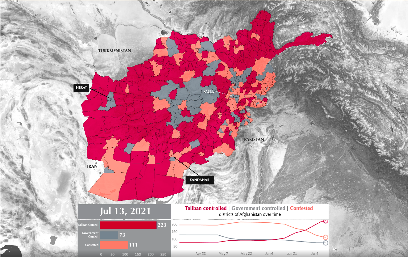 Taliban controlled areas July 13